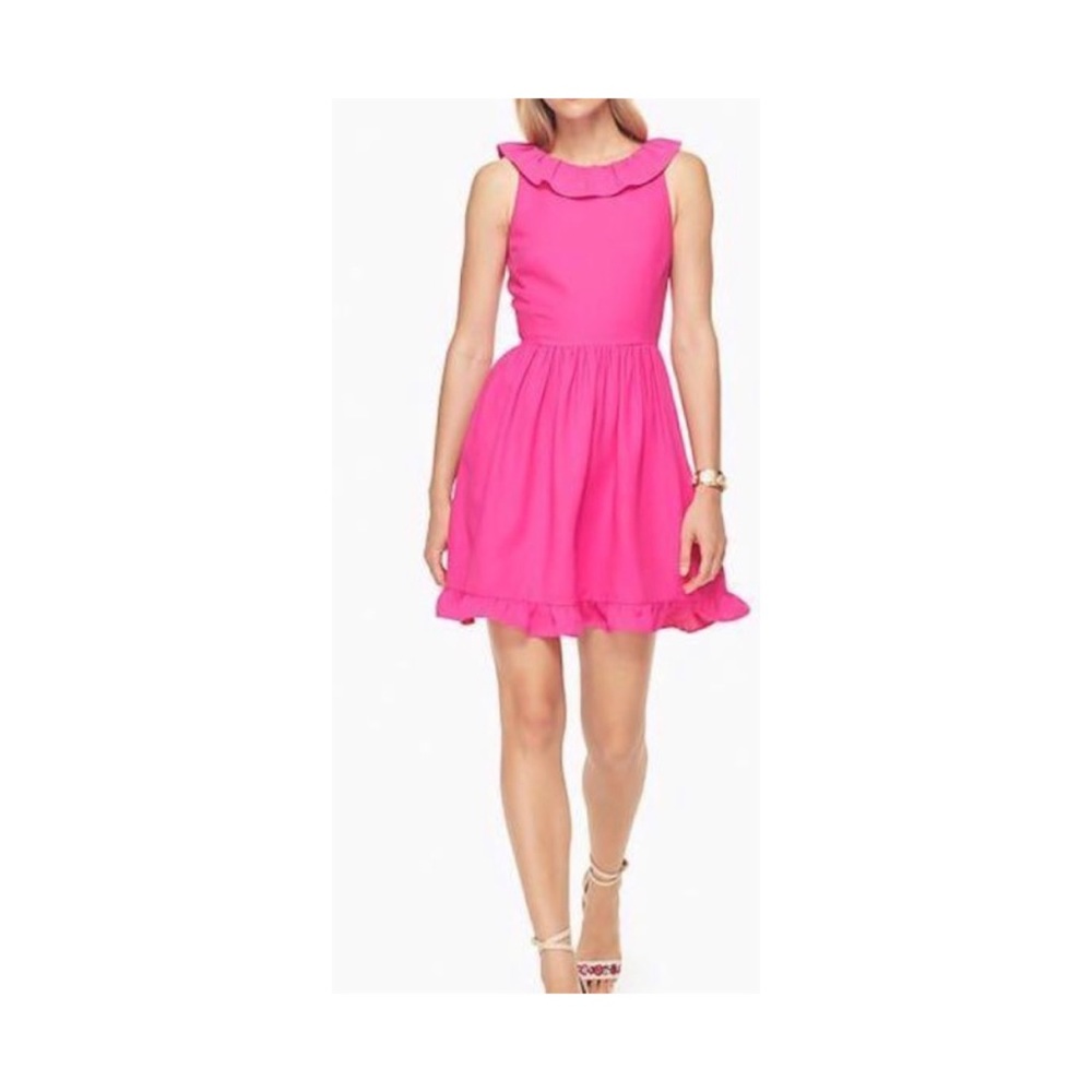 Kate Spade Fuchsia Hot Pink Ruffle Dress - Picture 11 of 11